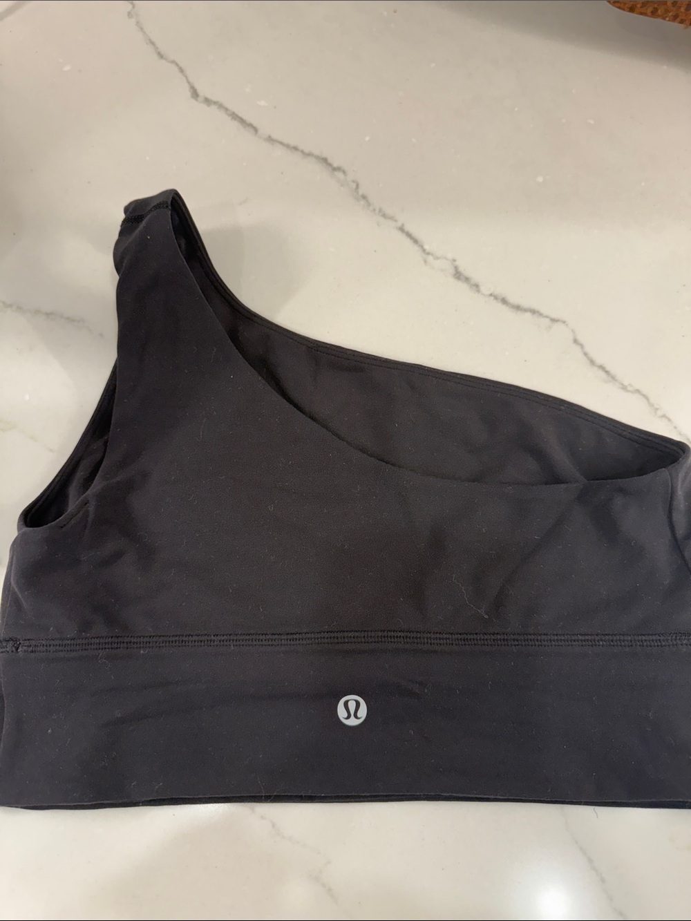 Lululemon asymmetrical Black One-Shoulder Sports Bra sz 8